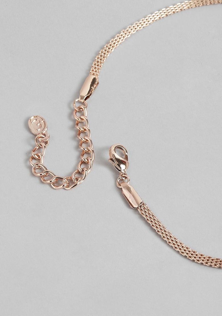 Rose Gold Crystals Gold Plated Necklace Set