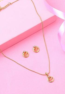 White Crystals Gold Plated Necklace Set