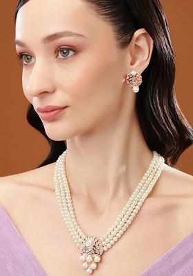 Rose Gold Solid Gold Plated Necklace Set
