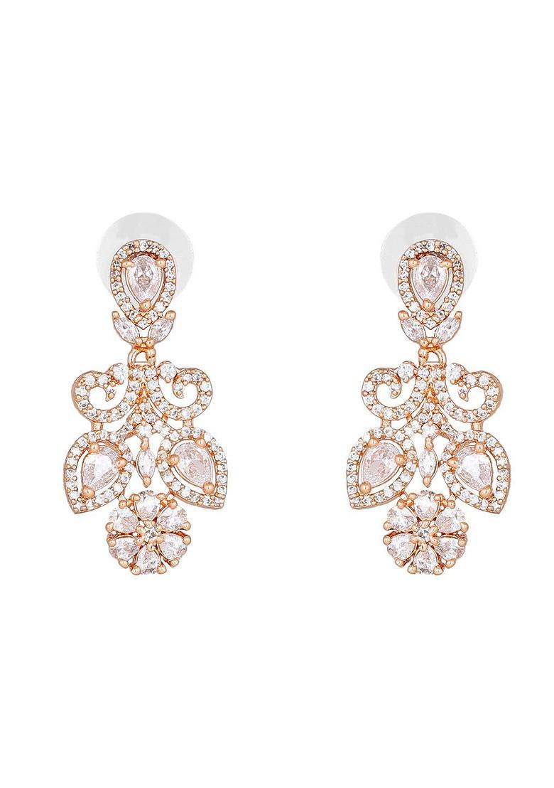 Rose Gold Cz Gold Plated Necklace Set
