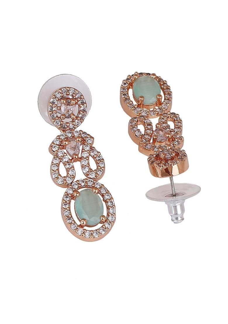 Rose Gold Cz Gold Plated Necklace Set