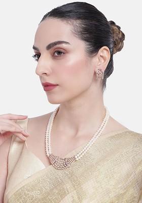 Rose Gold Solid Gold Plated Necklace Set