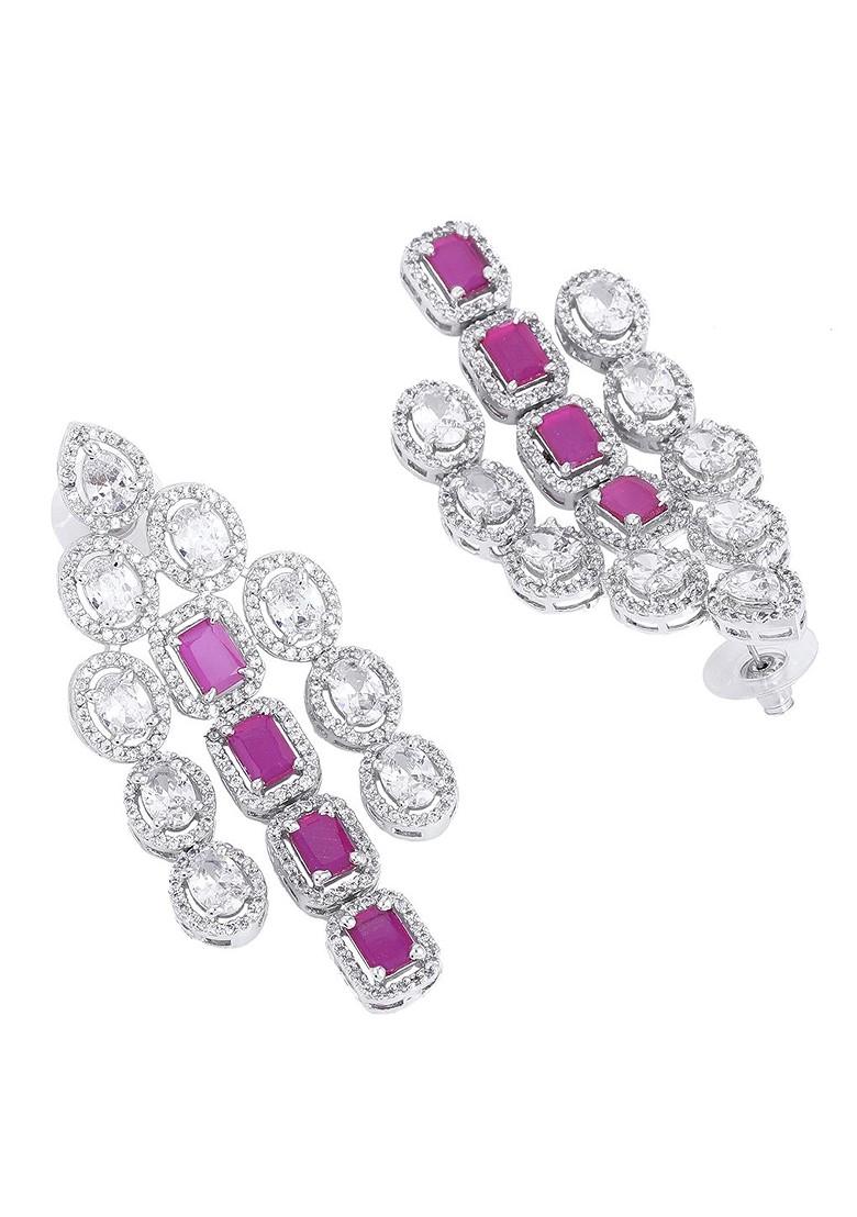 Pink Solid Gold Plated Necklace Set