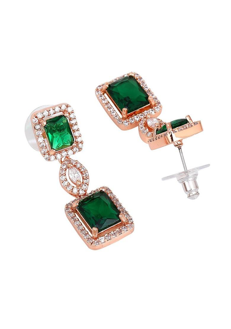Green Solid Gold Plated Necklace Set