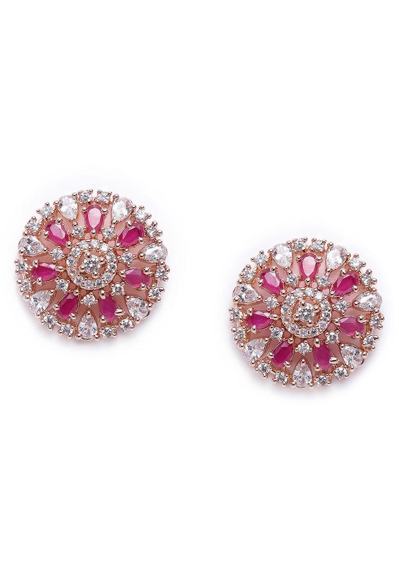 Rose Gold Cz Gold Plated Necklace Set