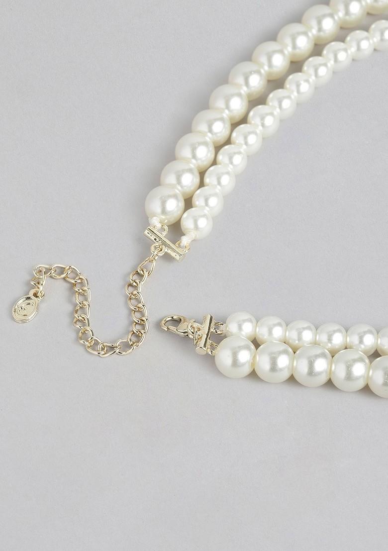Pink Solid Gold Plated Necklace Set
