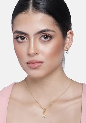 Gold Solid Gold Plated Necklace Set