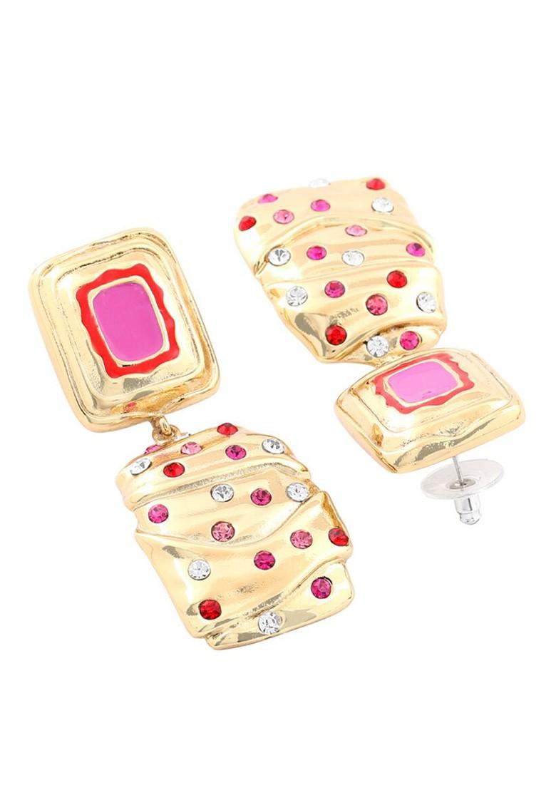 Pink Solid Gold Plated Necklace Set