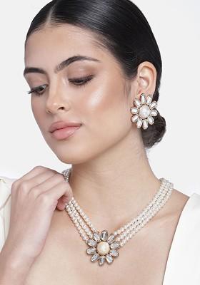 Gold Solid Gold Plated Necklace Set