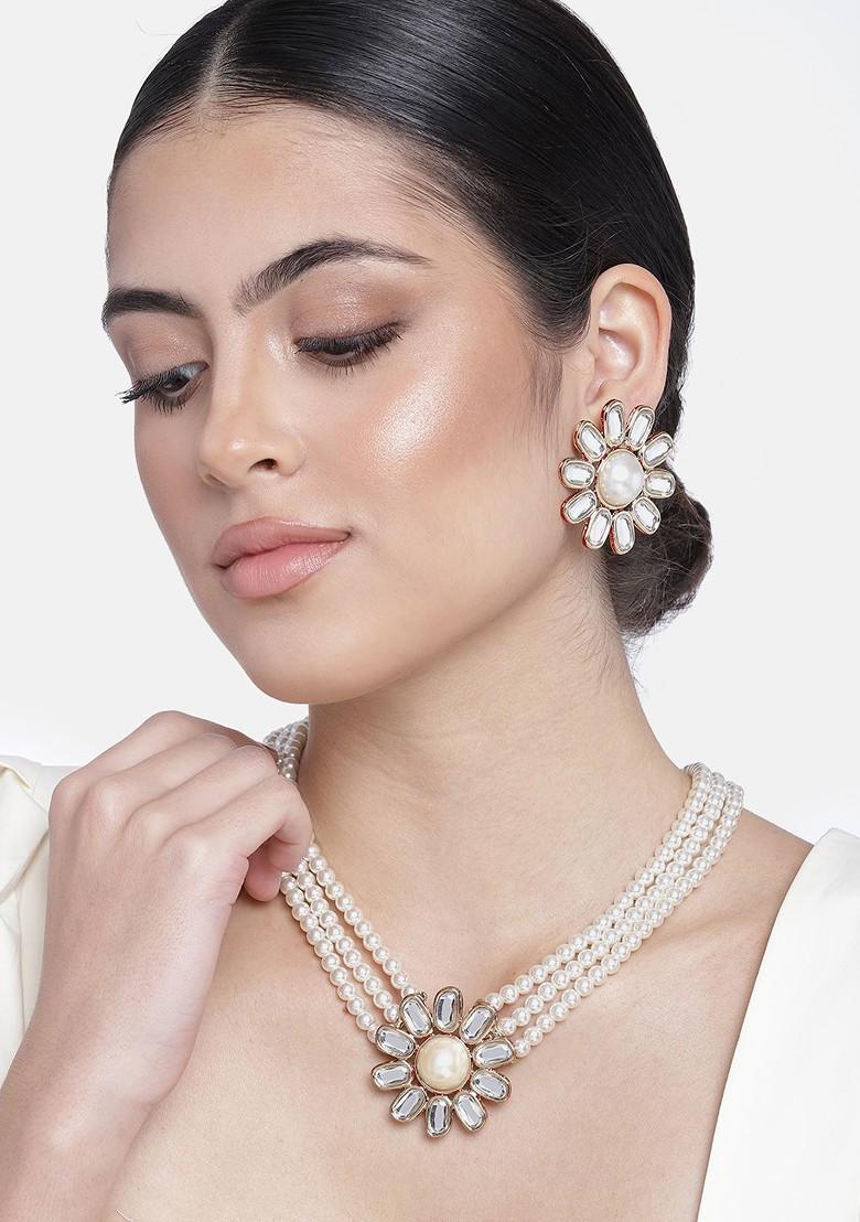 Gold Solid Gold Plated Necklace Set