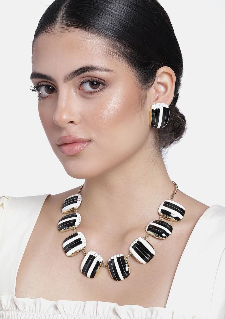 Gold Solid Gold Plated Necklace Set