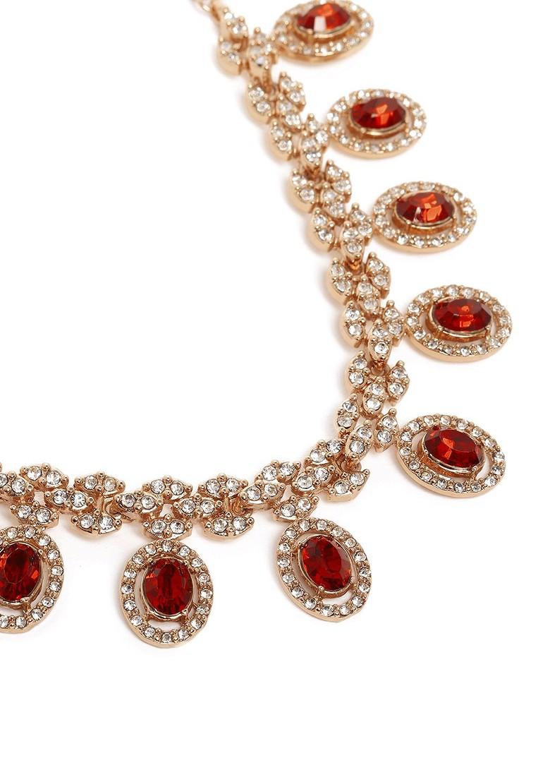 Rose Gold Solid Gold Plated Necklace Set