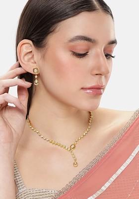 Gold Solid Gold Plated Necklace Set