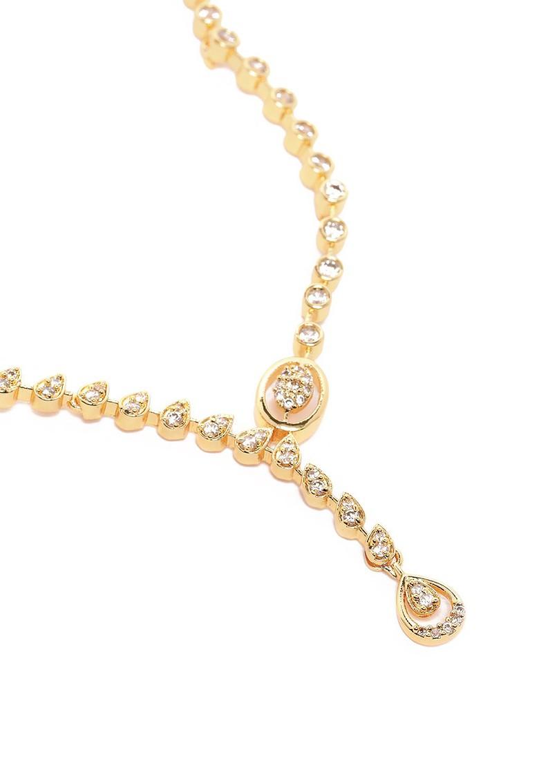 Gold Solid Gold Plated Necklace Set