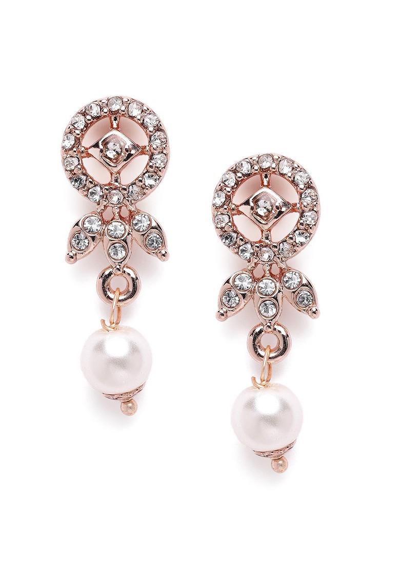 White Studded Gold Plated Necklace Set