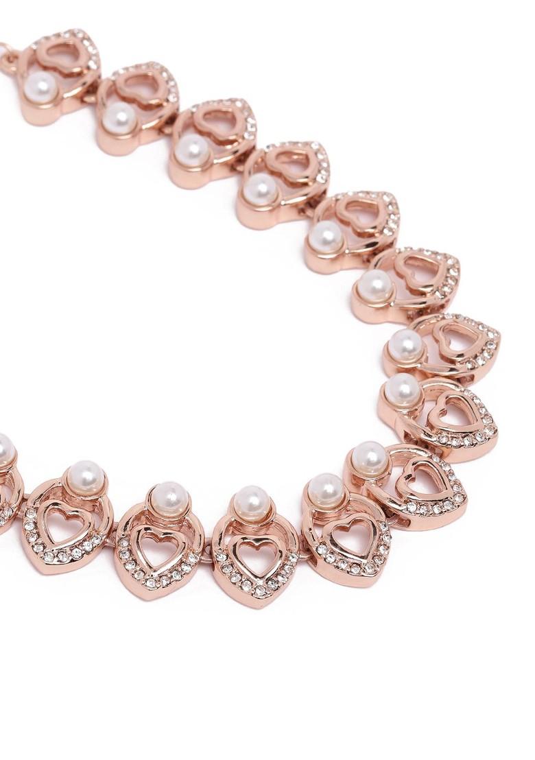 White Studded Gold Plated Necklace Set