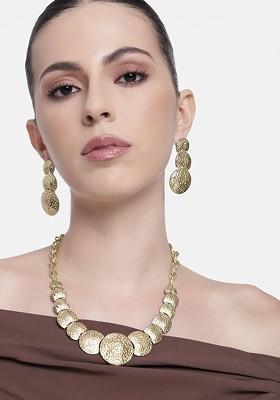 Gold Solid Gold Plated Necklace Set