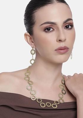 Gold Solid Gold Plated Necklace Set