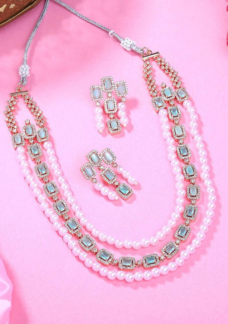 Green Solid Gold Plated Necklace Set