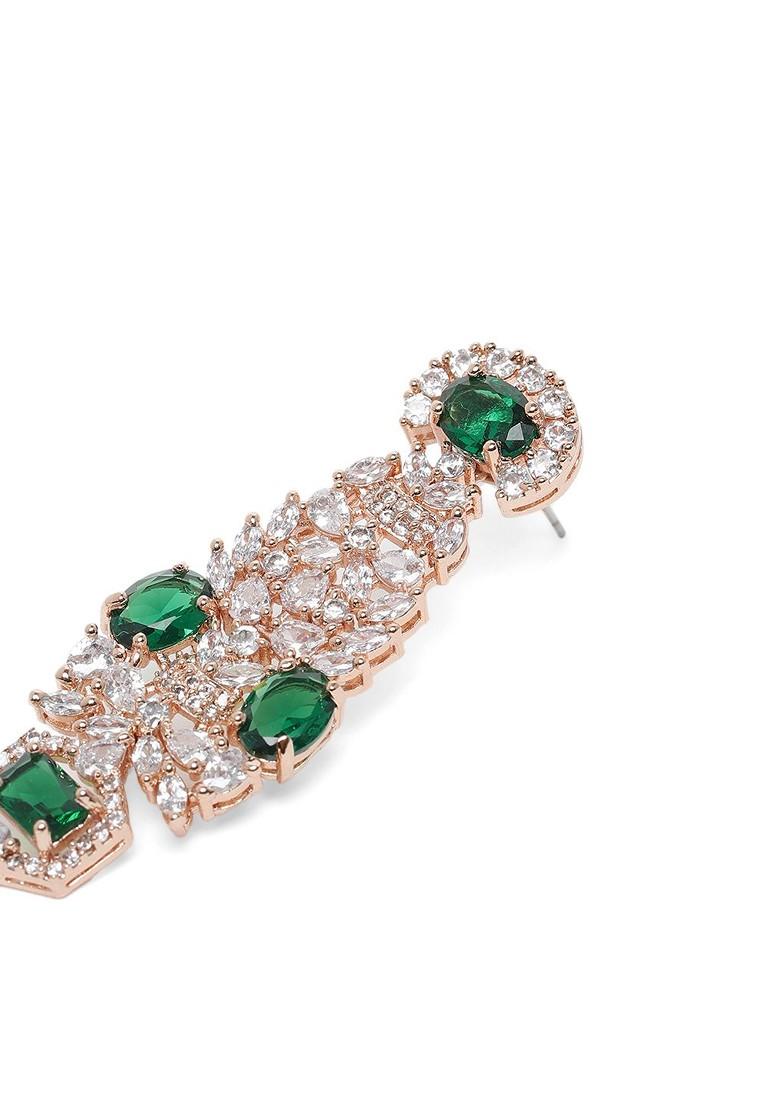 Green Solid Gold Plated Necklace Set