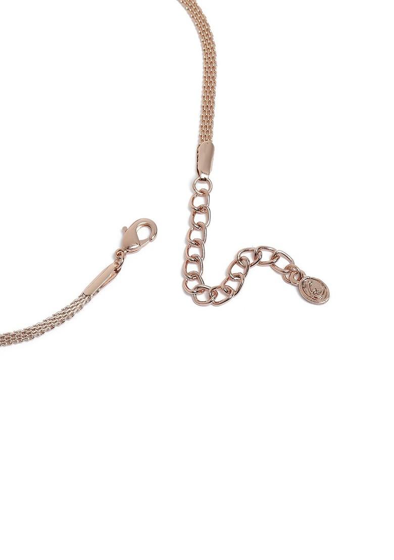 Pink Studded Gold Plated Necklace Set