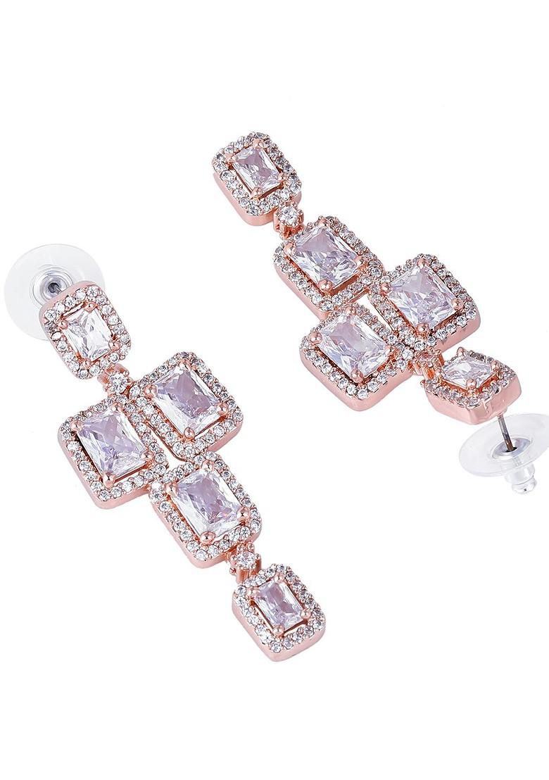 White Solid Gold Plated Necklace Set