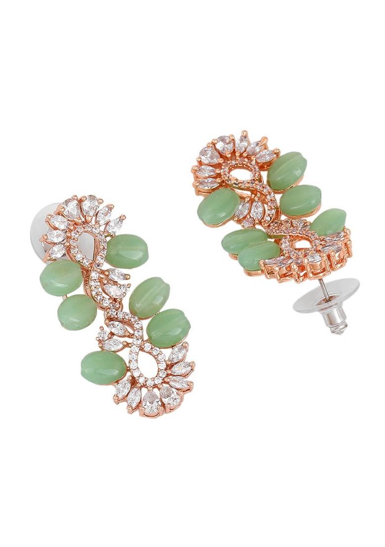 Green Solid Gold Plated Necklace Set