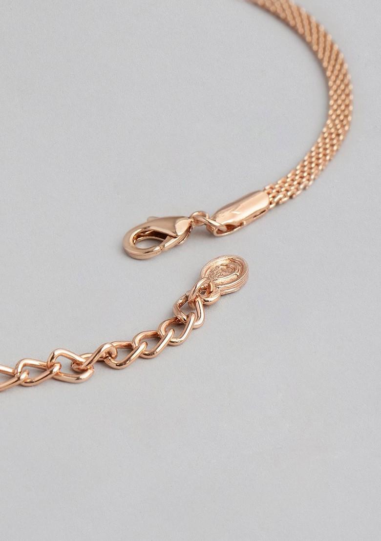 Rose Gold Cz Gold Plated Necklace Set