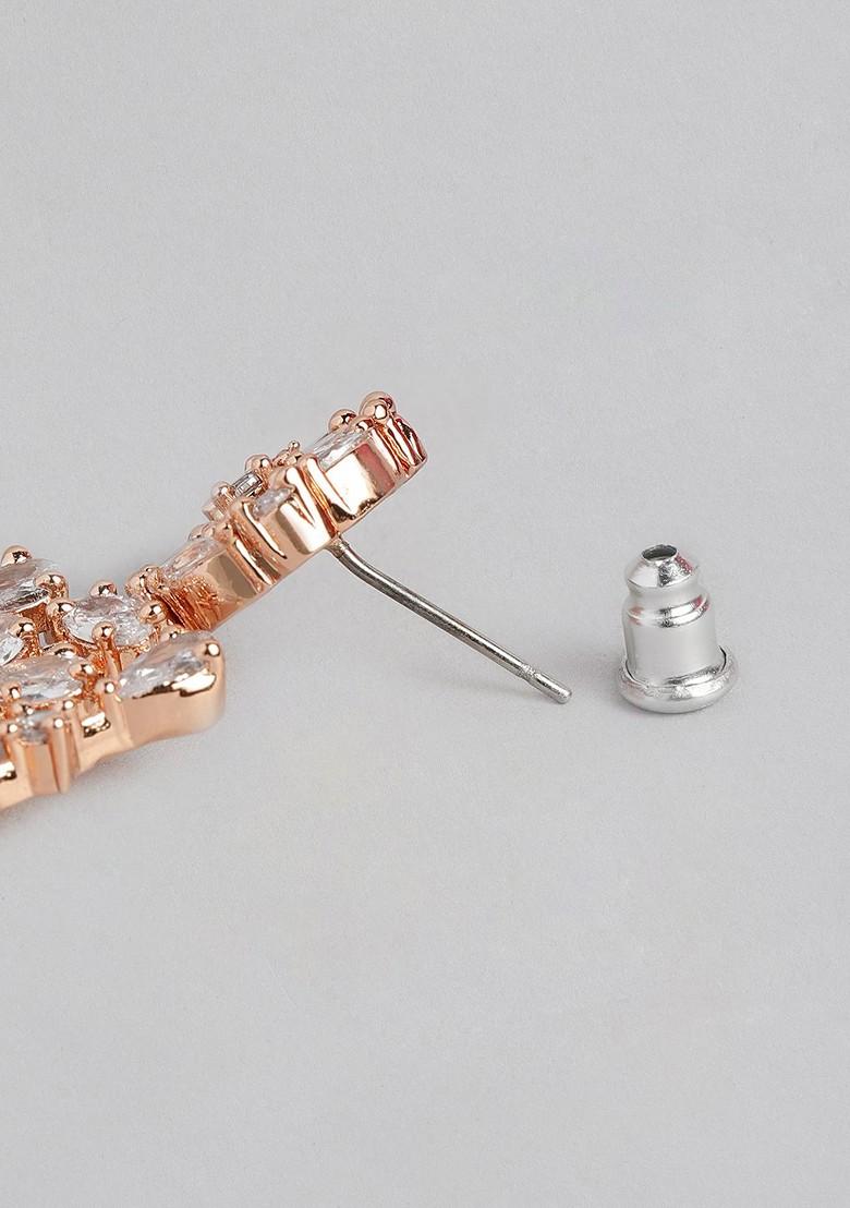 Rose Gold Cz Gold Plated Necklace Set