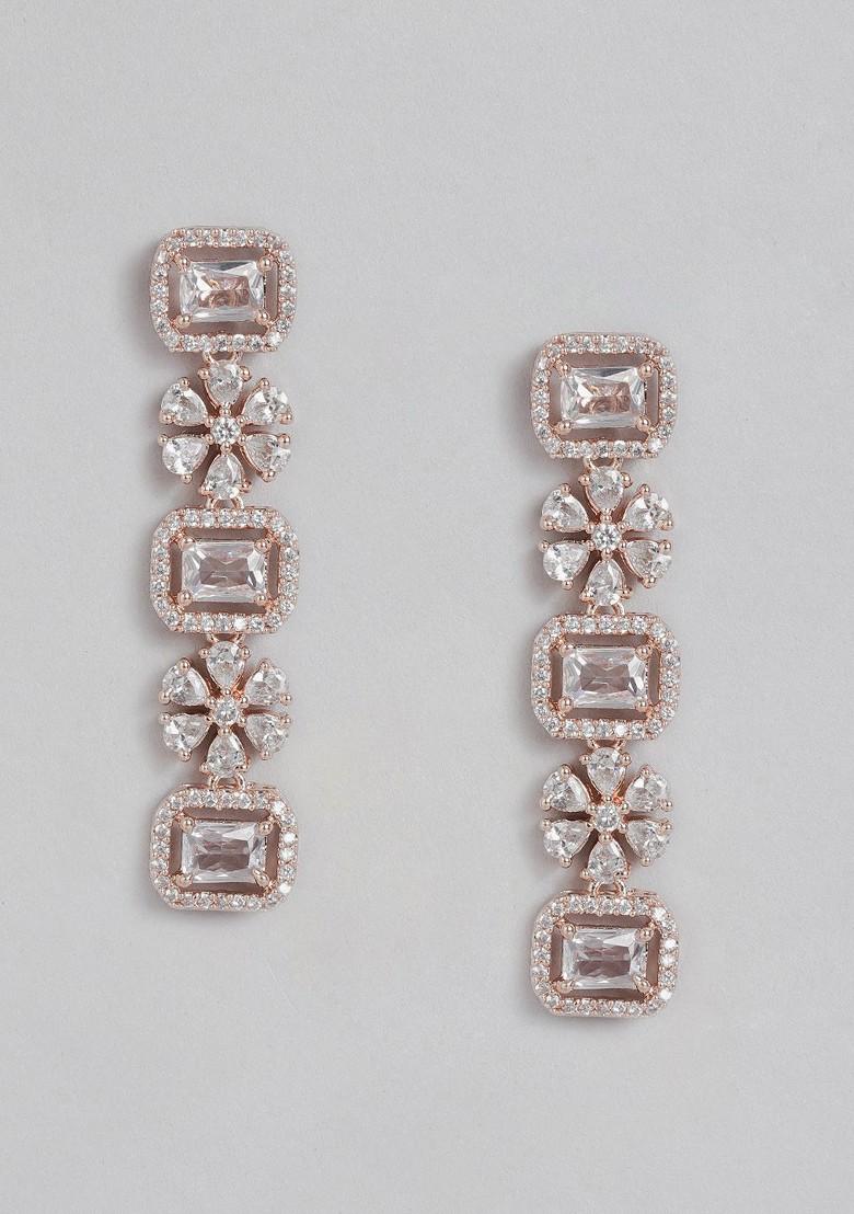 Rose Gold Cz Gold Plated Necklace Set