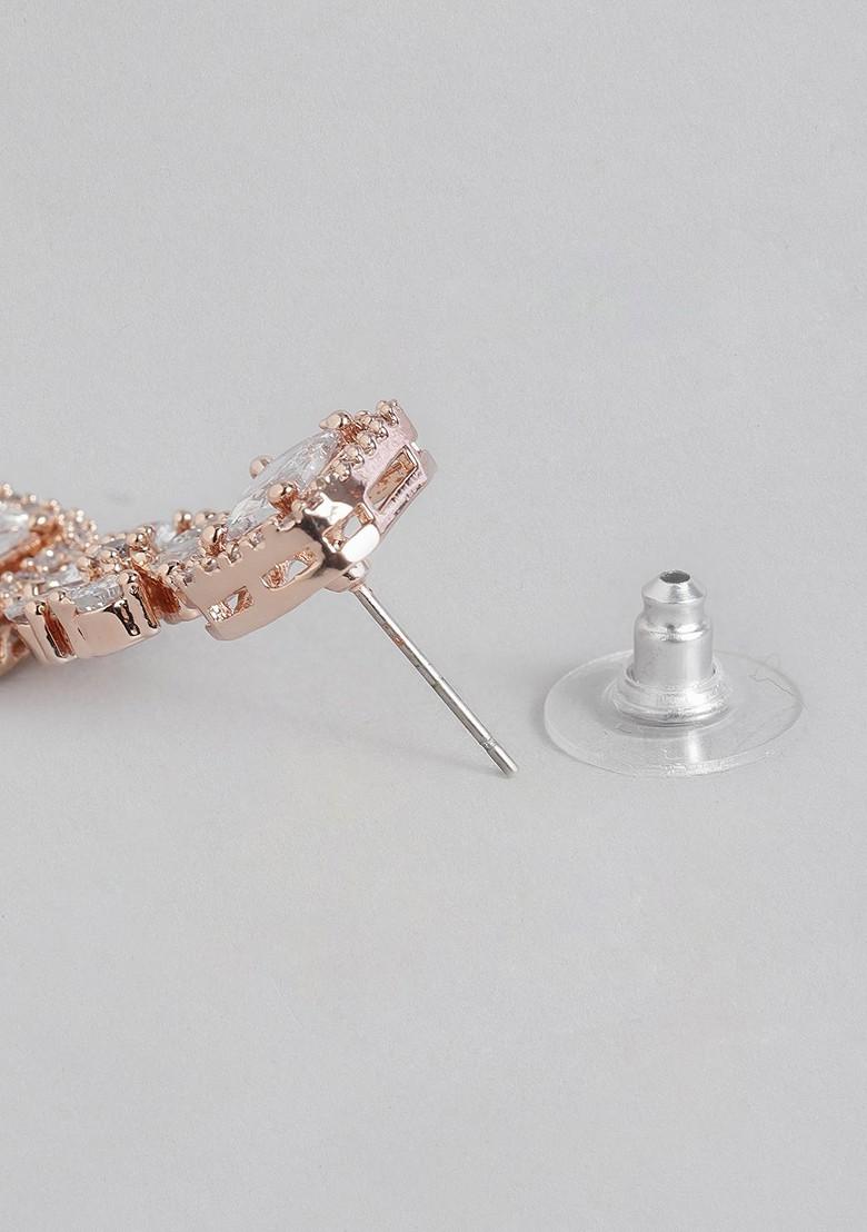 Rose Gold Cz Gold Plated Necklace Set