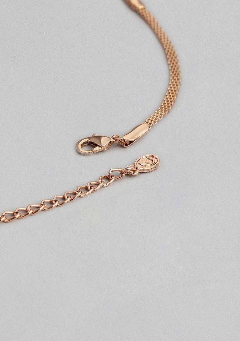 Rose Gold Cz Gold Plated Necklace Set