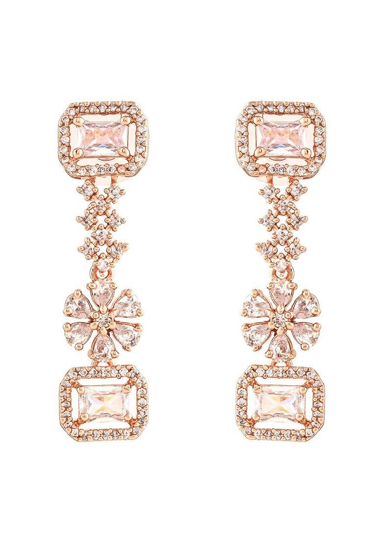 Rose Gold Cz Gold Plated Necklace Set