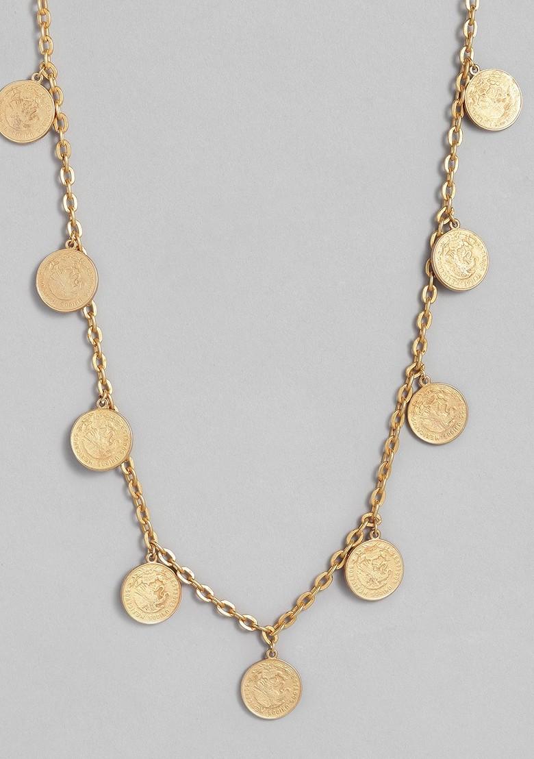 Gold Solid Gold Plated Necklace Set