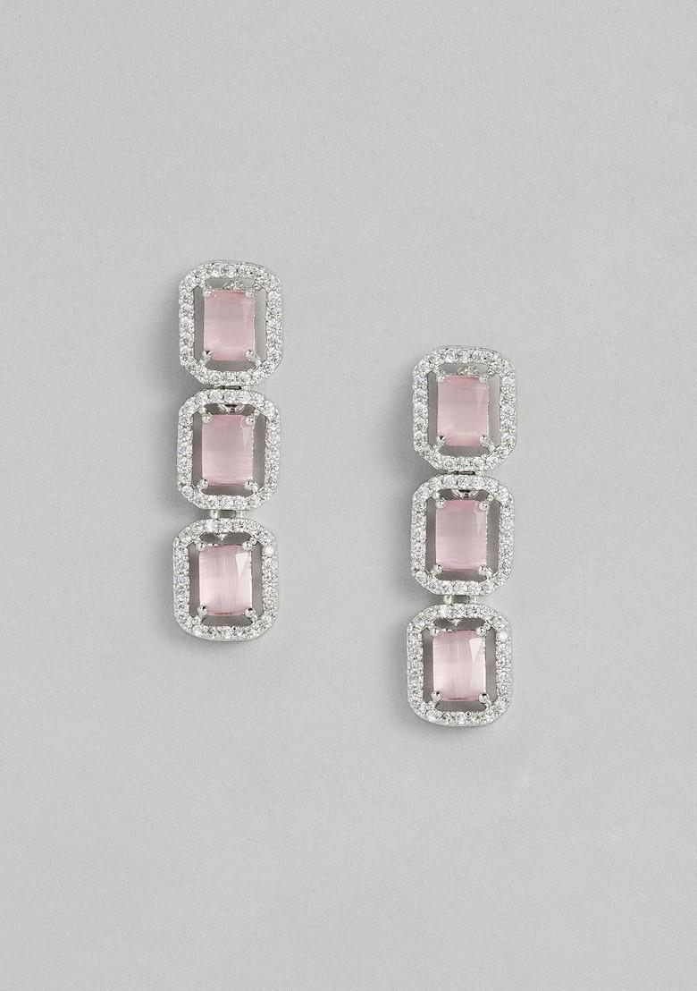 Silver Studded Rhodium Plated Necklace Set