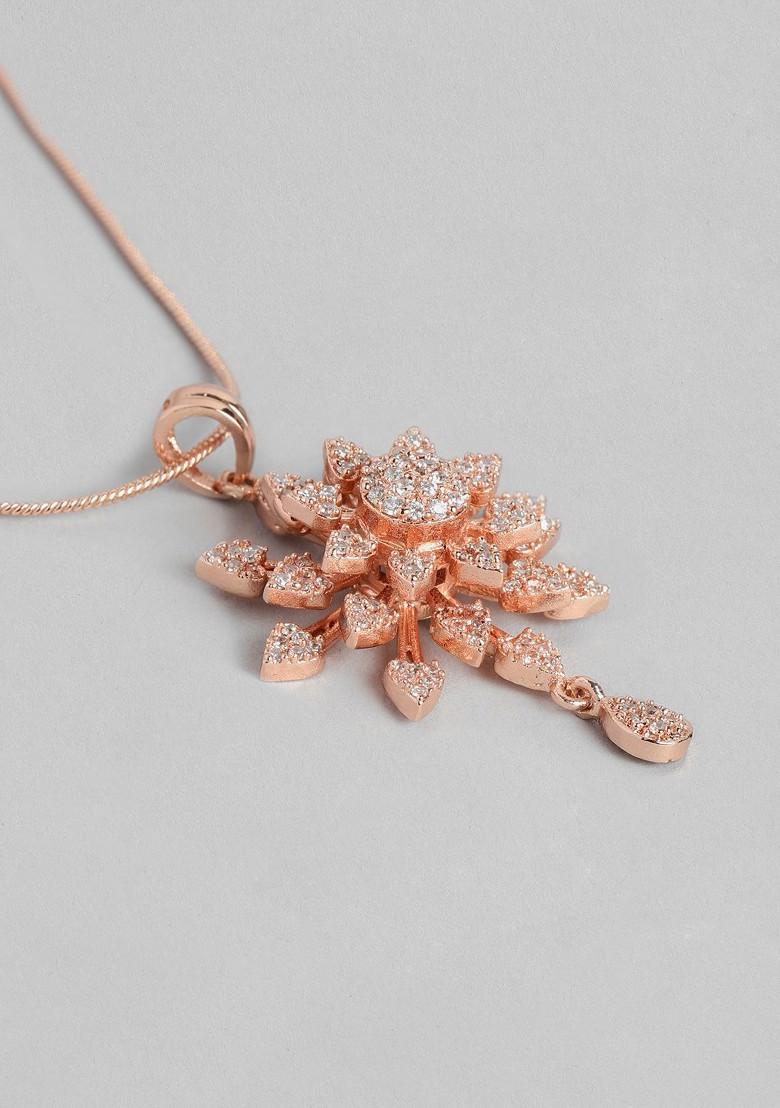 Rose Gold Studded Gold Plated Necklace Set
