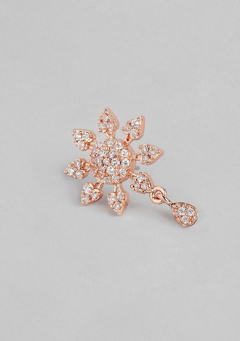 Rose Gold Studded Gold Plated Necklace Set