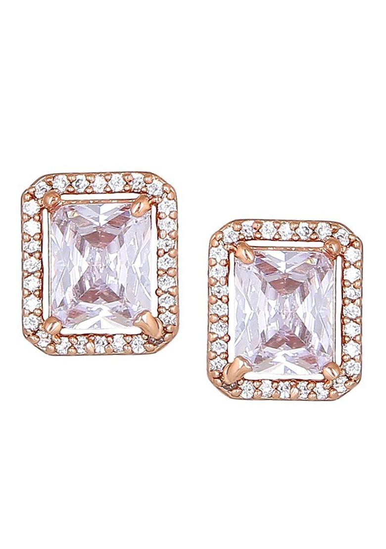 Rose Gold Cz Gold Plated Necklace Set