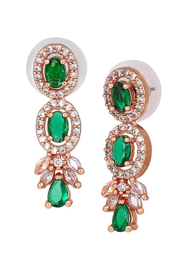 Rose Gold Cz Gold Plated Necklace Set