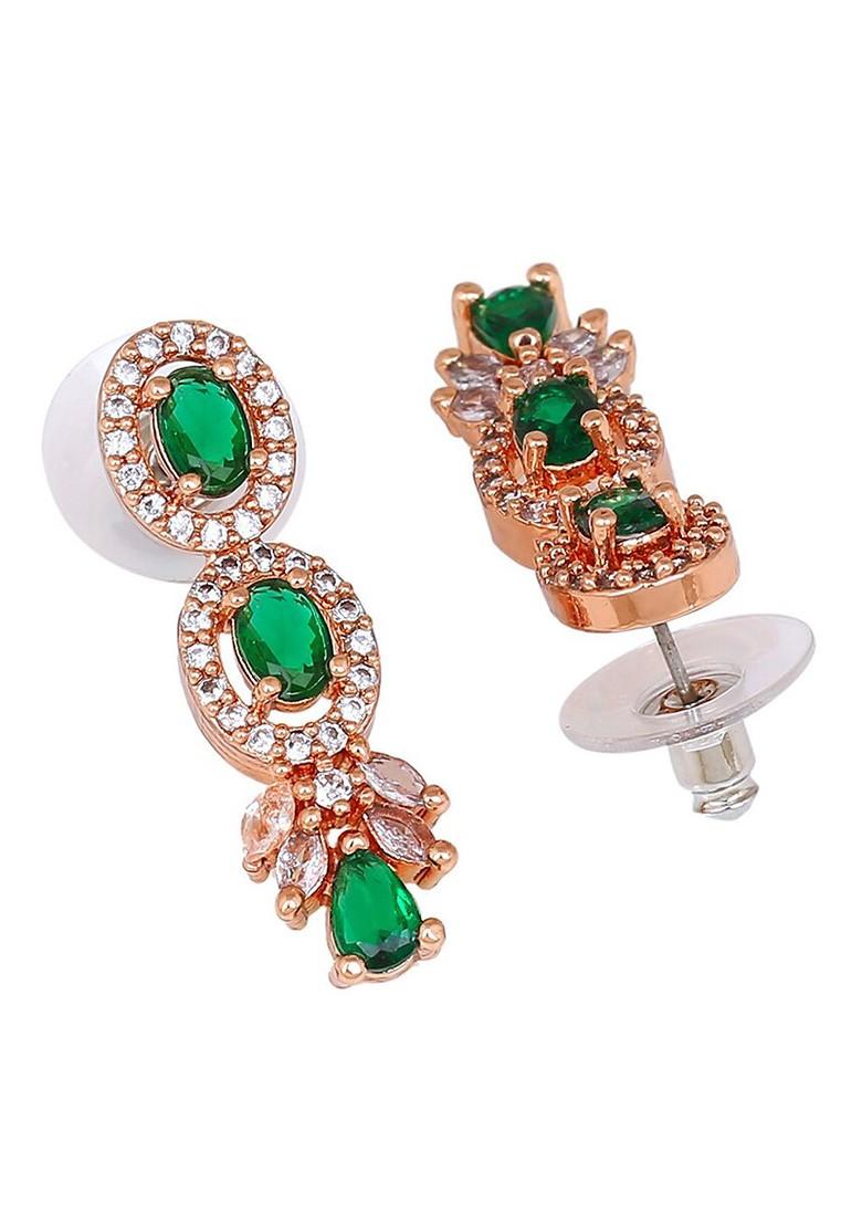Rose Gold Cz Gold Plated Necklace Set