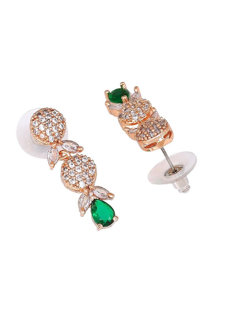 Rose Gold Cz Gold Plated Necklace Set