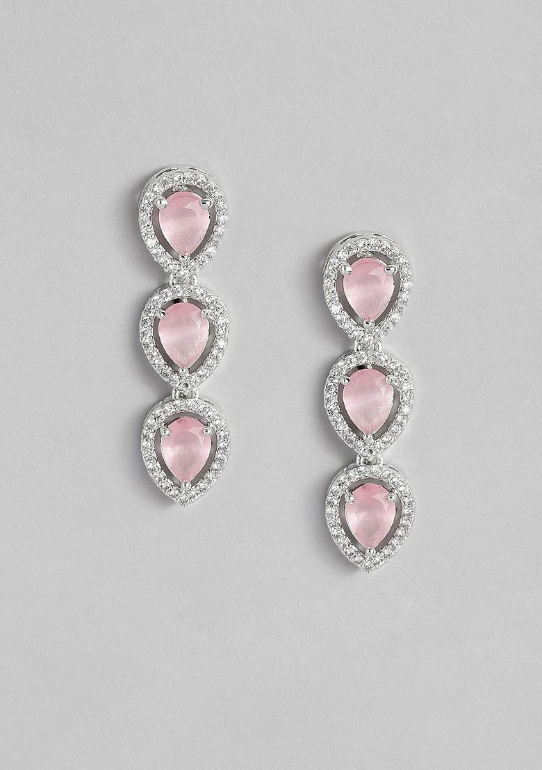 Silver Studded Rhodium Plated Necklace Set