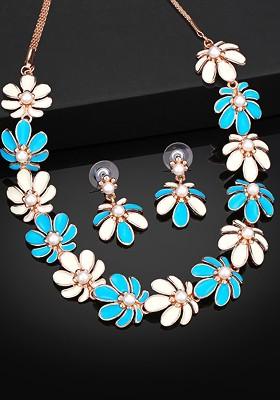 Rose Gold Solid Gold Plated Necklace Set