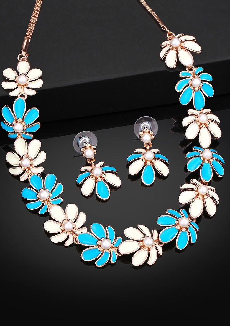 Rose Gold Solid Gold Plated Necklace Set