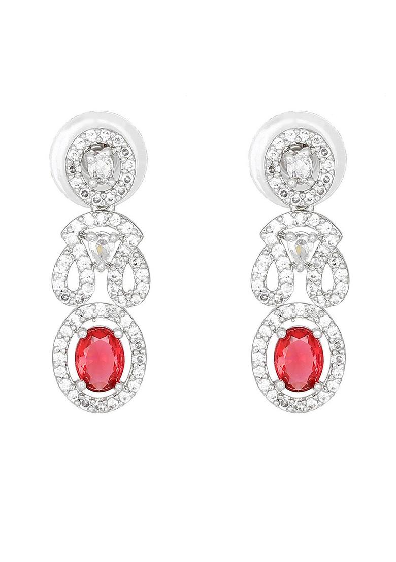 Silver Studded Rhodium Plated Necklace Set