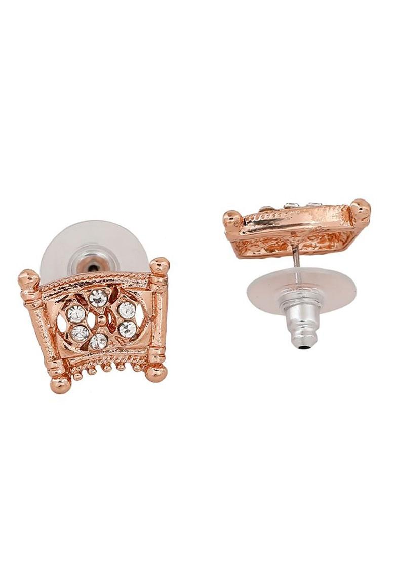 Rose Gold Studded Gold Plated Necklace Set