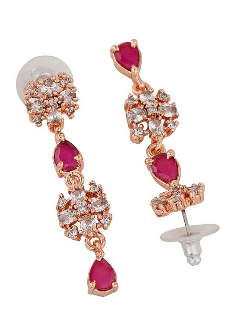 Rose Gold Cz Gold Plated Necklace Set
