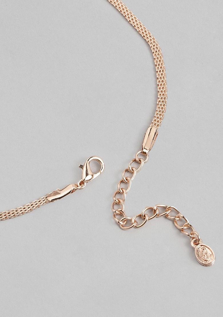 Rose Gold Cz Gold Plated Necklace Set