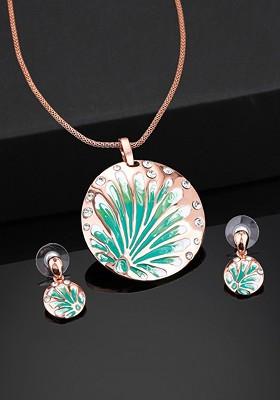 Rose Gold Solid Gold Plated Necklace Set