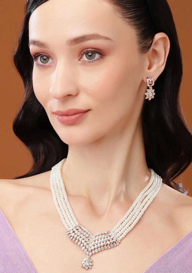 Rose Gold Solid Gold Plated Necklace Set